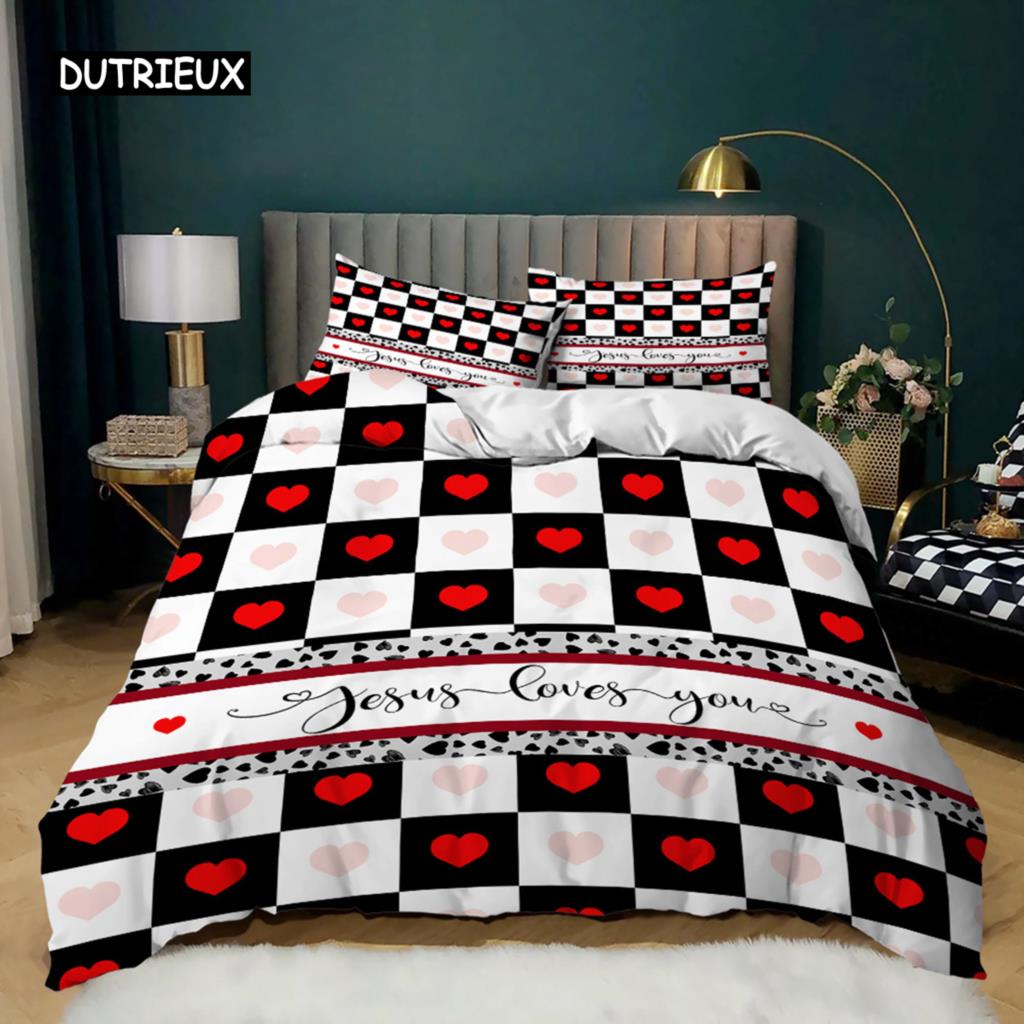 Kleines Frisches Bettbezug-Set Frischer Gartenstil Rote Gelbe Blumen Grünes Blatt Bettwäsche-Set Teenager King Size Polyester Steppdeckenbezug