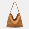 2025 Suede Large-Capacity Retro Shoulder Tote - Solid Color