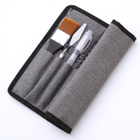 18Pcs/Set Acrylic Paint Brush with Storage Bag DIY Wooden Handle Nylon Hair Watercolor Drawing Brushes Pen Set for Classroom