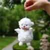 Cute Fluffy White Plush Sheep Keychain Soft Bell Backpack Pendant Gift For Kids Friends