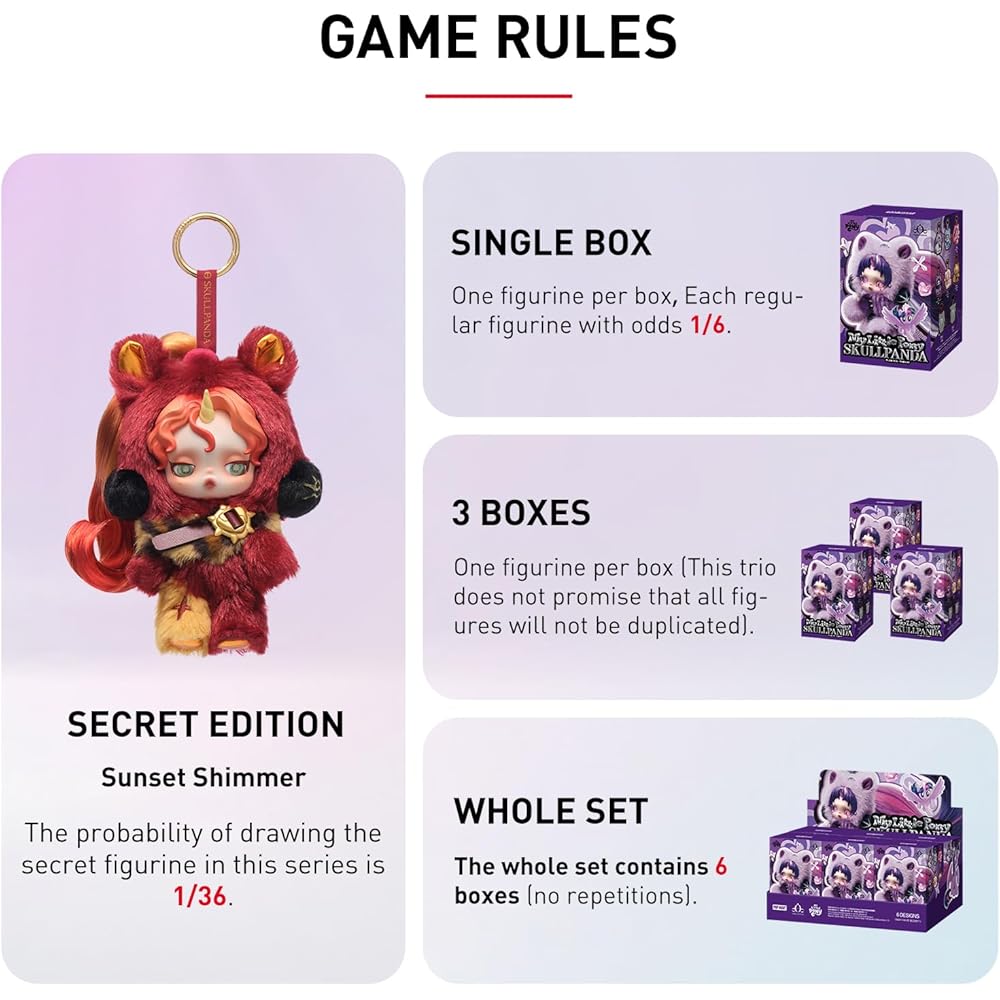 Pop Mart Skullpanda My Little Series Plush Pendant Figure Collectible Toy Blind Box 1 Piece