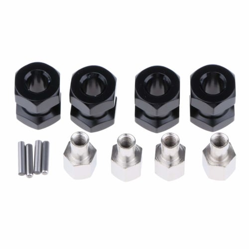 P Prettyia 12mm Hex Hub Extension Adapter Combiner for RC Crawlers, Black, 15mm Length