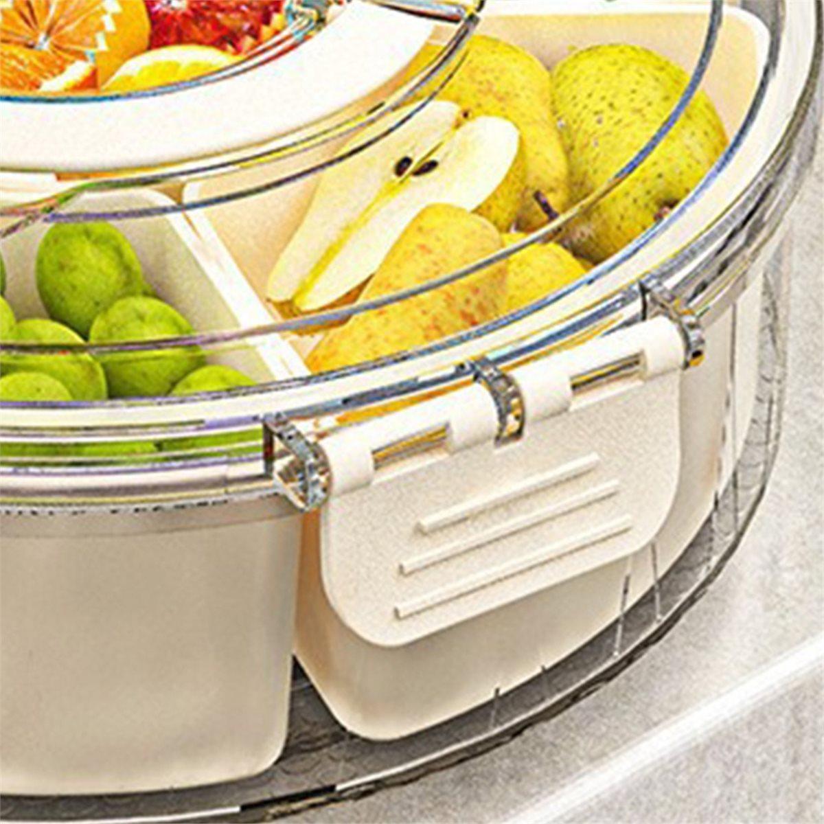 

Round, Rotatable, Six-Compartment Refrigerator Storage Box, Picnic Fruit Storage Box, Kitchen Condiment Storage Box China Mainland
