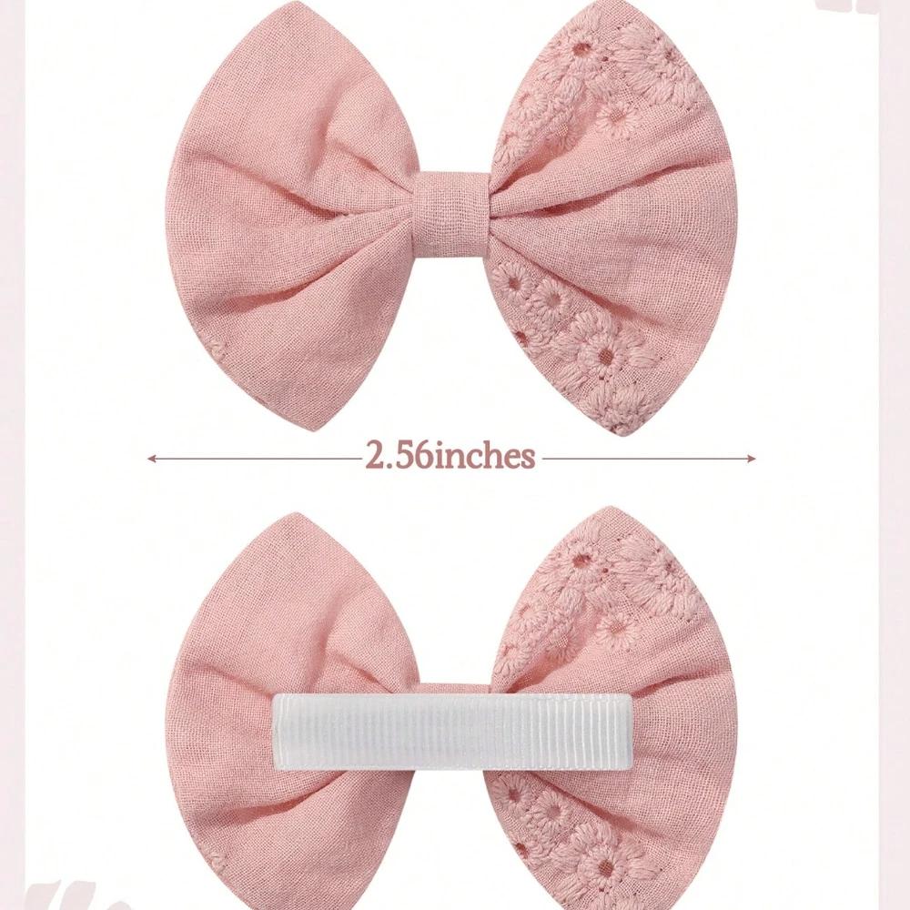 10pcs/set Sweet Flower Print Bowknot Hair Clips for Baby Girls Cute Cotton Bows Hairpins Barrettes Headwear Kid Hair Accessories