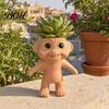 Waterproof Planter Cute Troll Planter, Decorative Resin Flowerpot, Novelty Plant Pot for Succulents Indoor Outdoor Decoration, Unique Gift Idea
