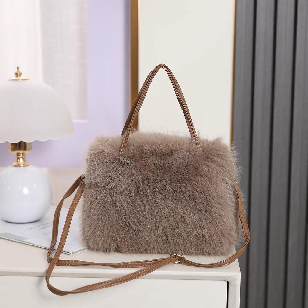Weiche Flauschige Umhängetasche für Damen - Herbst Winter Schulterhandtasche