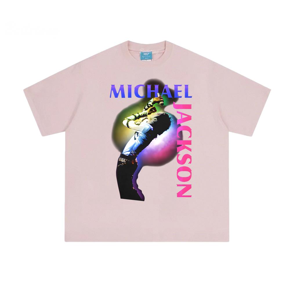 Michael Jackson Color Spotlight Black Tee Summer Hip HopTee-shirt Sleeve Korean 100%Cotton High Quality Clothing Female/Male summer Tops Band T-shirt