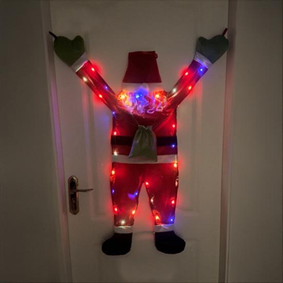 Large Christmas Santa Claus Ornaments Cute Climbing Santa Hanging Decoration for Outside Roof Window Wall Decor