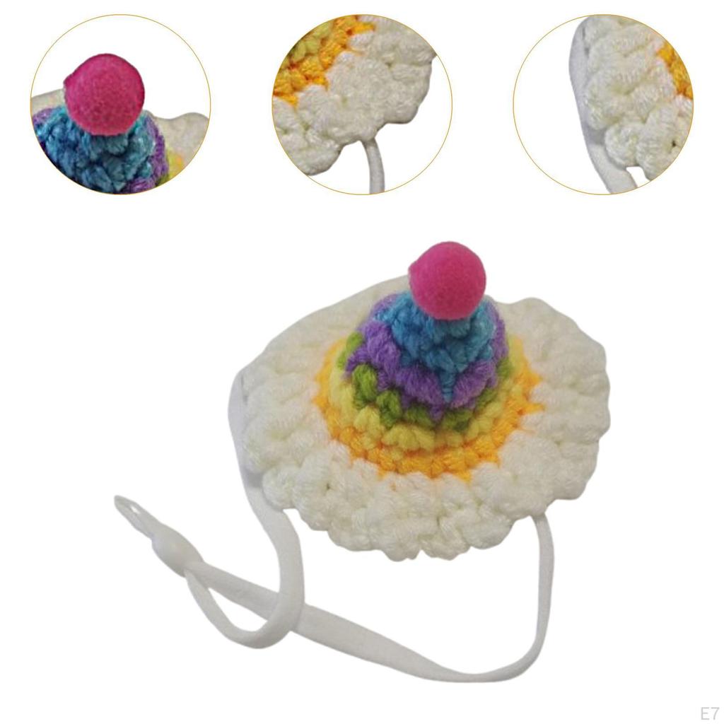 Adjustable Hat for Small Animals, Knitted Headgear Hamsters And Rodents