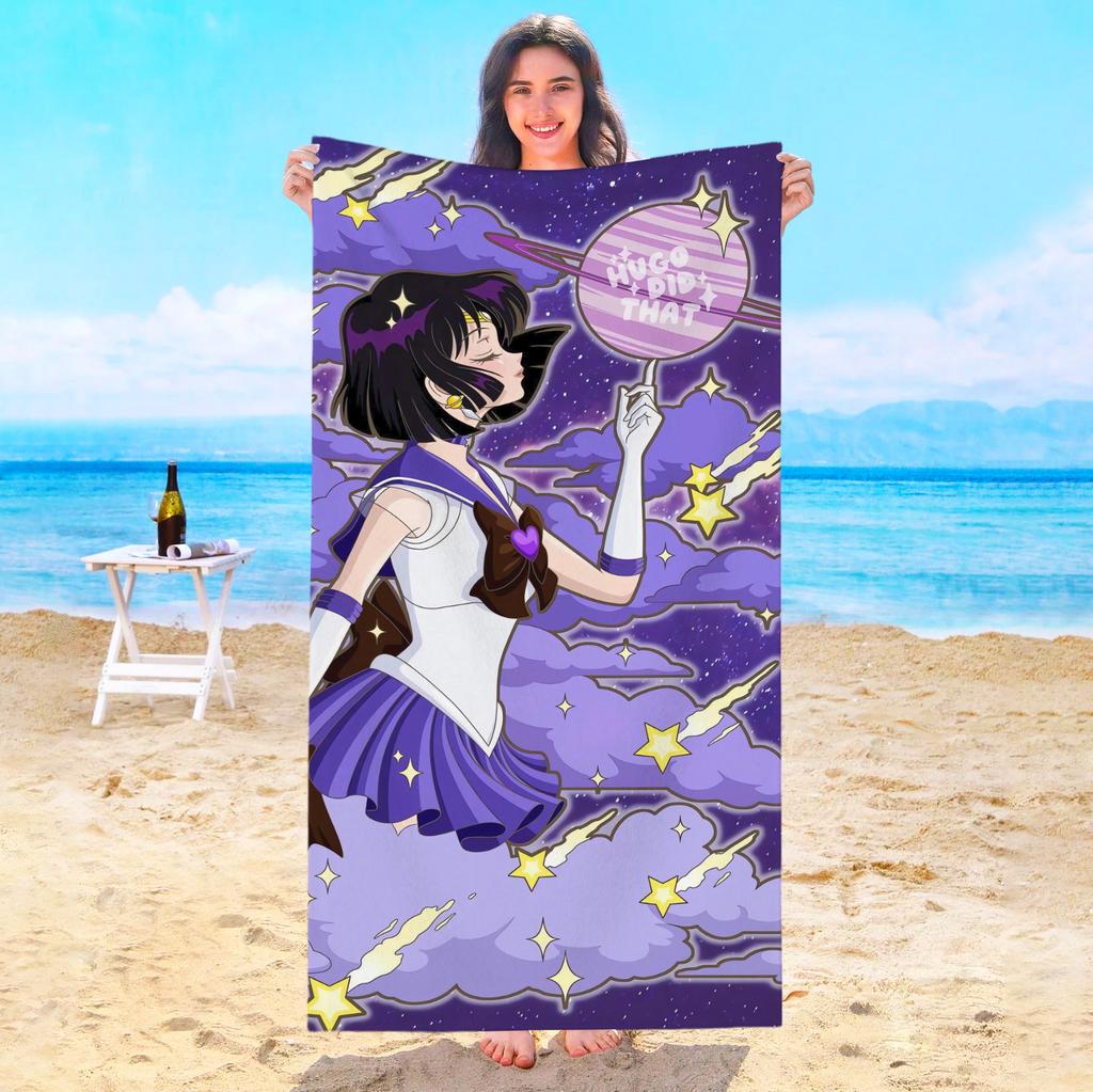 S-Sailor M-Moon Beach Towel Bath Towels Bathroom Items Swimming Pool Spa Playa Travel Sauna Baby For Home Microfiber Gym Shower
