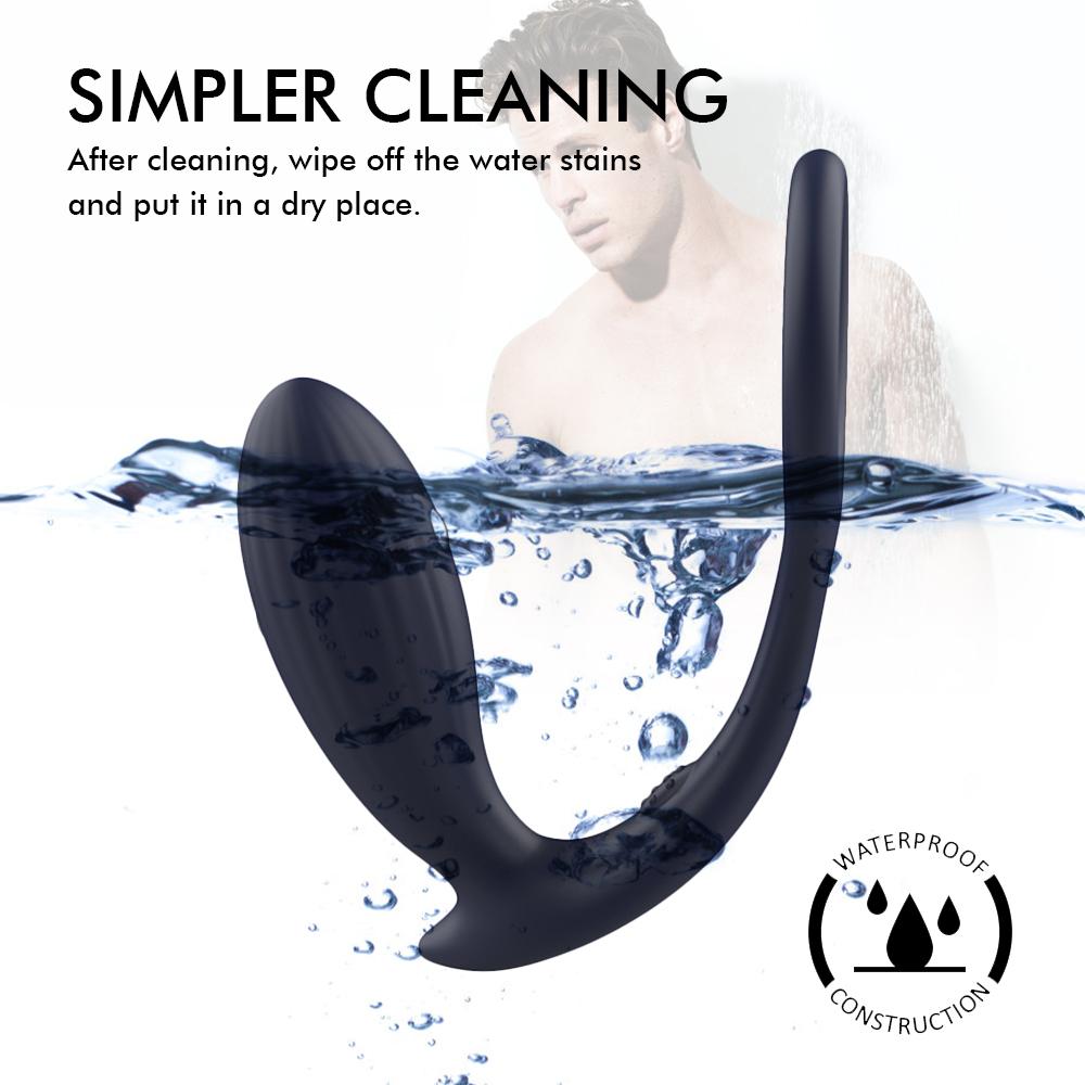 Männlicher G-Punkt 7-Frequenz-Analplug und hinterer Hof-Pull-Perlen-Spielzeug-Prostata-Massagegerät, das Vibrations-Verschlussring auflädt