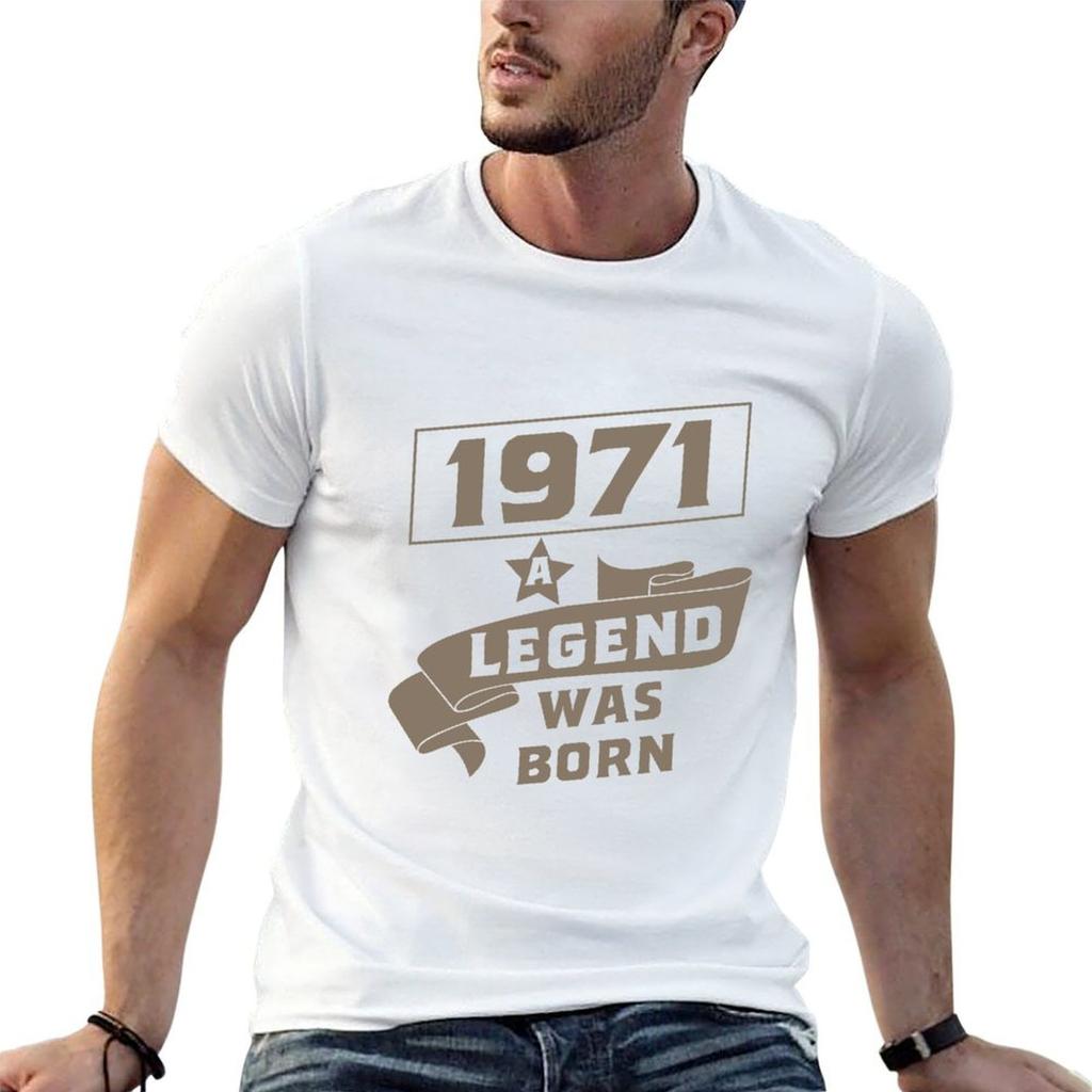 1971 A Legend Is Born Birthday Gift Design Tshirt Plain Customs Black Tshirts For Unisex