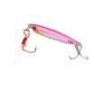 Artificial Bait Metal 3D Eyes Fishing Lure 2 Hooks with Feather Reusable Accessories 10gLaser Pink
