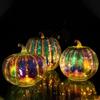 Halloween LED Pumpkin Lantern Halloween Glass Pumpkin Shape Lantern Home Halloween Decor Pumpkin Lights Lamp Decorations