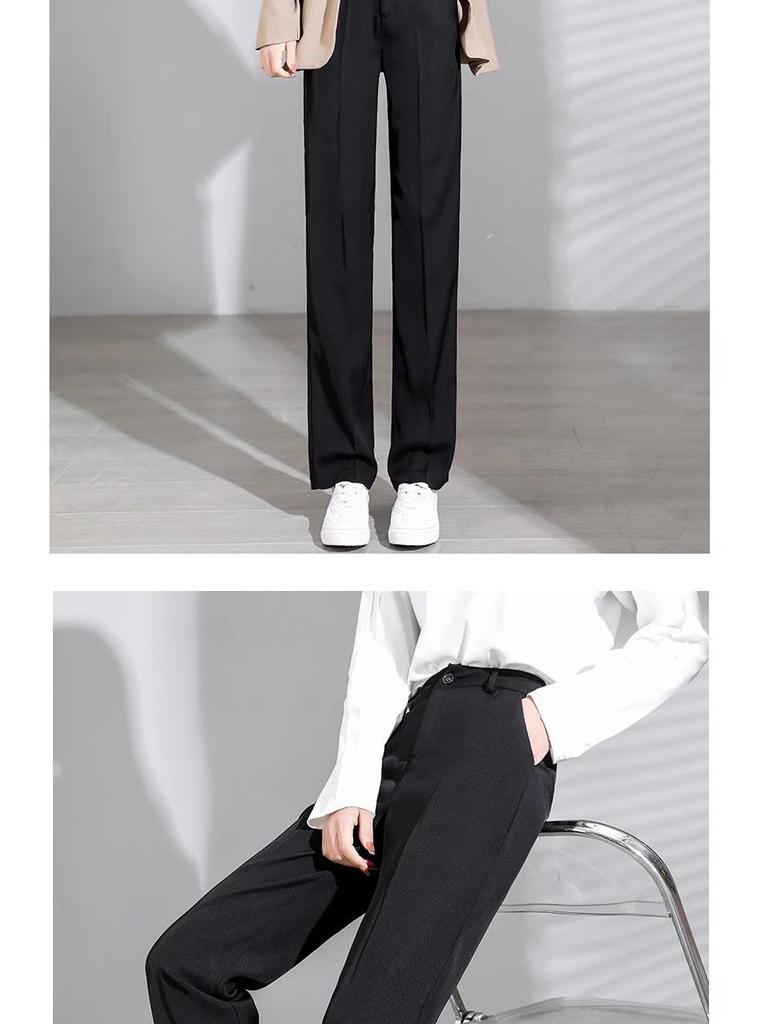 Spring 2024 Women's High-Waisted Slimming Loose Wide-Leg Suit Pants