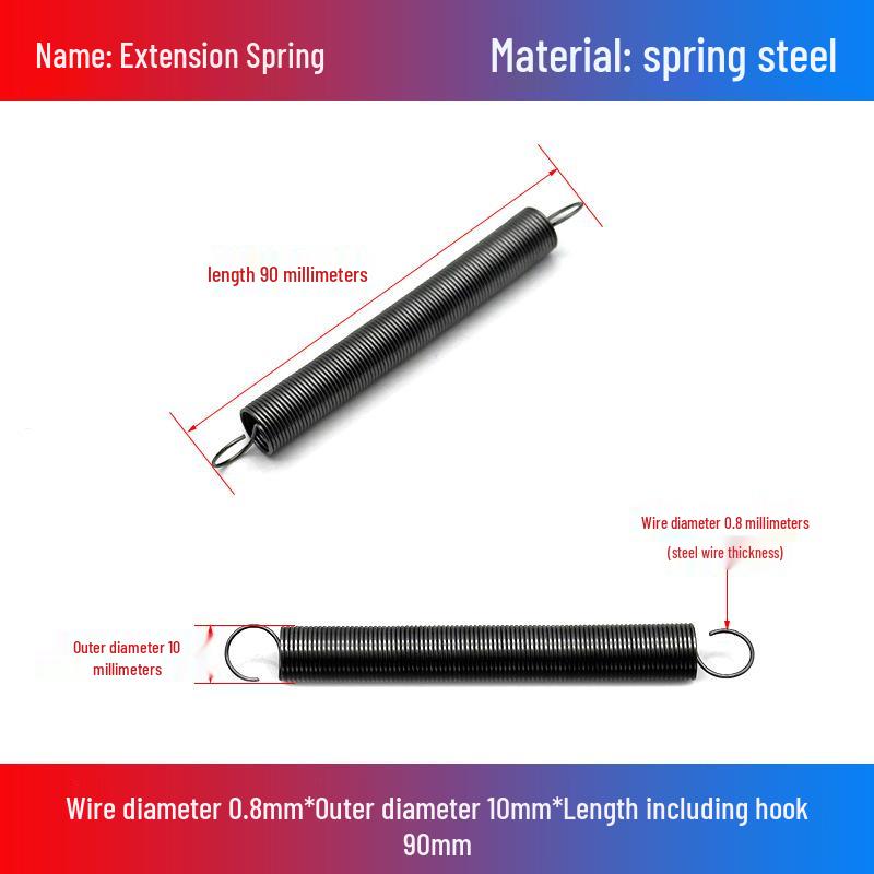 0.8mm Yellow Extension Spring with Hooks - Stapler Rebound Force 