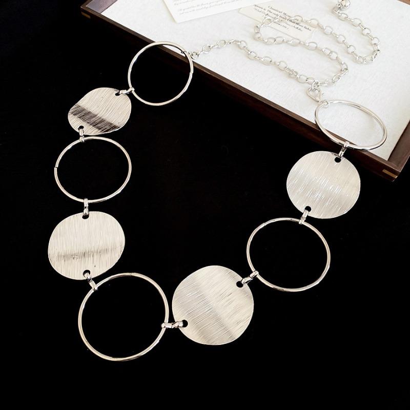 Mary European and american metal oval lace waist chain - minimalist chic, trendy, and versatile belt