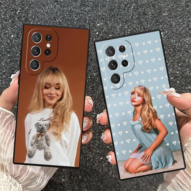 CR66 S-Sabrina C-Carpenter Soft Phone Case for Samsung Galaxy S26 S25 Edge S24 Ultra S23 Plus S22 S21 FE S20 Black Cover Back Sh