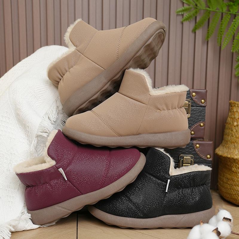 Winter Short Boots Plush Cotton Boots Waterproof Warm Snow Boots Warm Cotton Shoes Fashionable Women Shoes  De Mujer