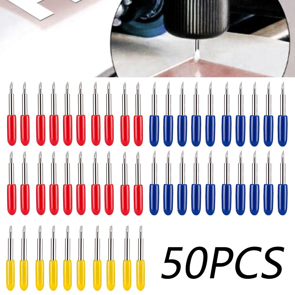 50 Pièces Lames de Rechange 30/45/60 Degrés Pour Traceur Roland Cricut Lames de Couteau Cutter Pour Outils Électriques Traceur de Découpe