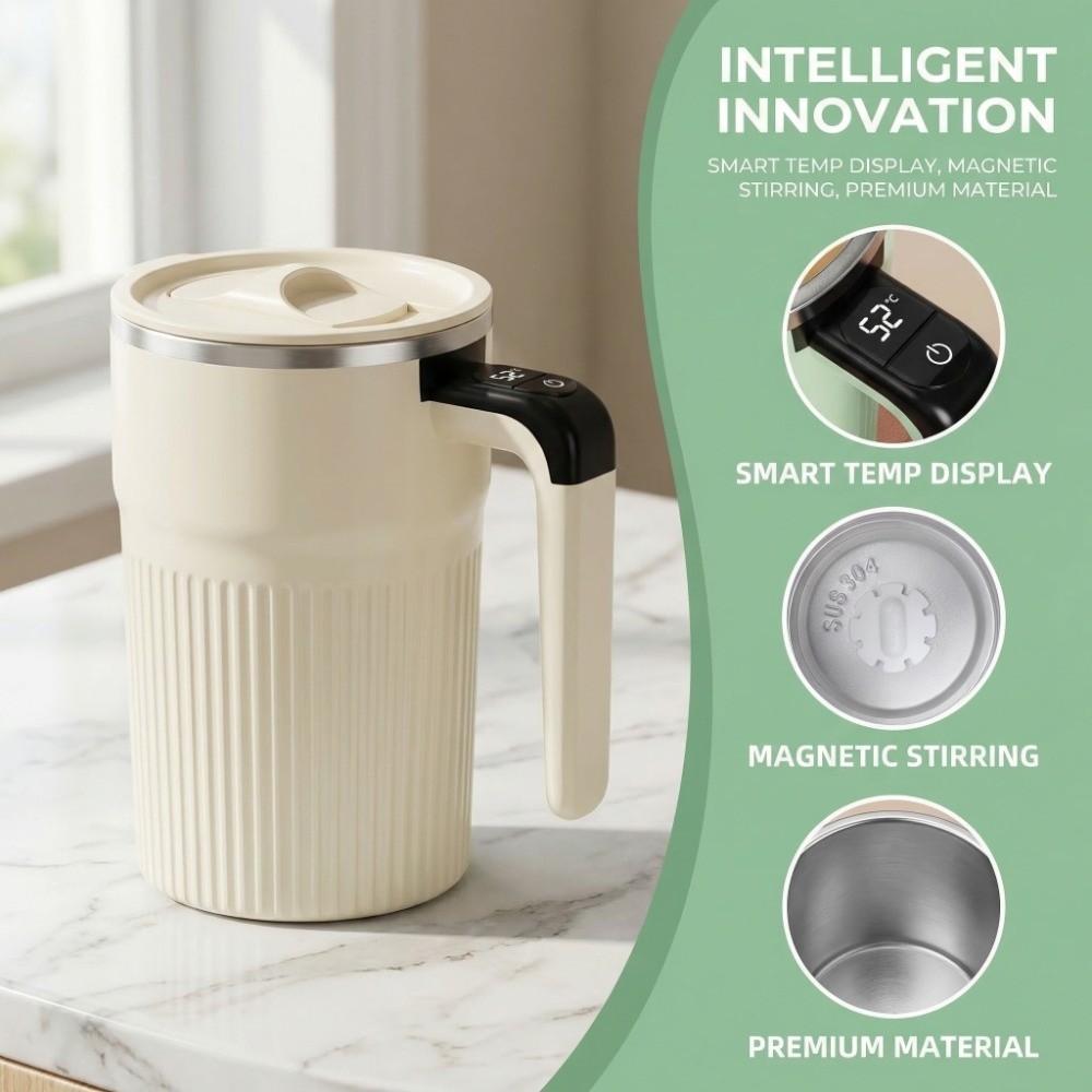 Temperature Display Automatic Stirring Cup 400ml Capacity Electric Coffee Mug  Coffee Tea