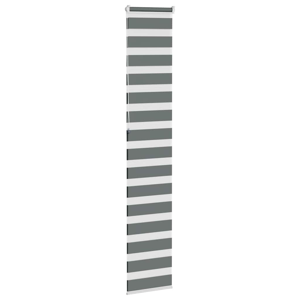 Double Zebra Blind Dark Grey 45x230 cm Fabric Width 40.9 cm Polyester
