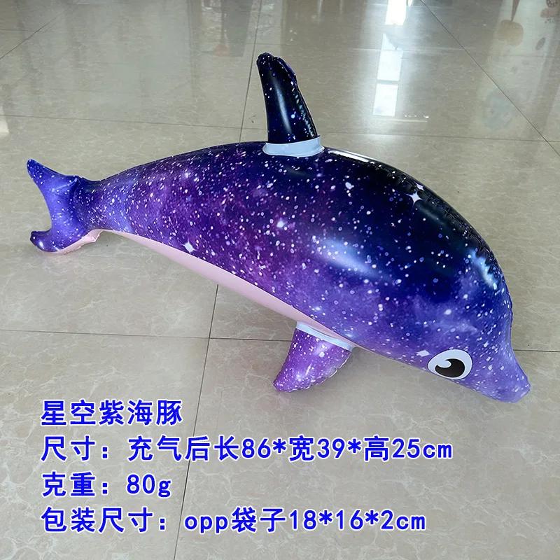 Inflatable Dolphin Rainbow Inflatable Toy Inflate Pool Beach Birthday Party Decoration Float Water Sports Inflatable Toy