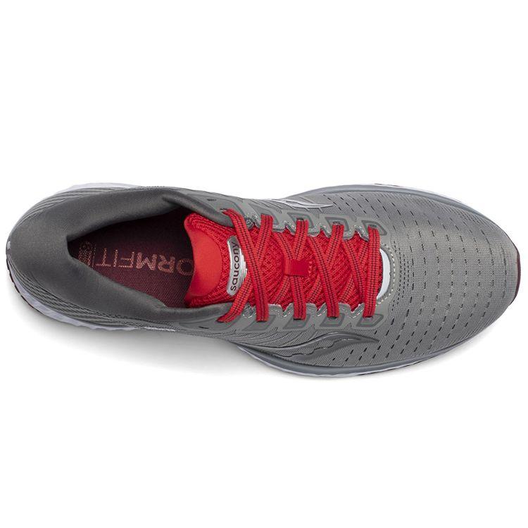SAUCONY Guide 13 Stability Comfortable Mesh Non-Slip Support Lightweight Low-Top Casual Running Shoes Men Sneaker Gray Red S20548-30