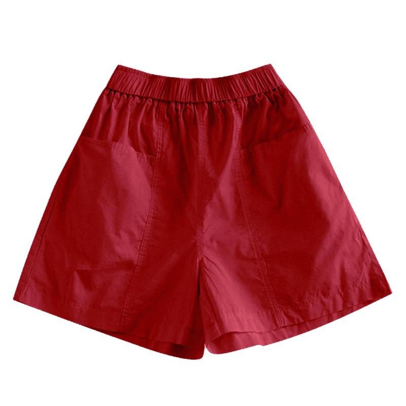 Summer Wide-leg Shorts Women's Casual Loose High-waist Straight Five-point Elastic Waist Pants