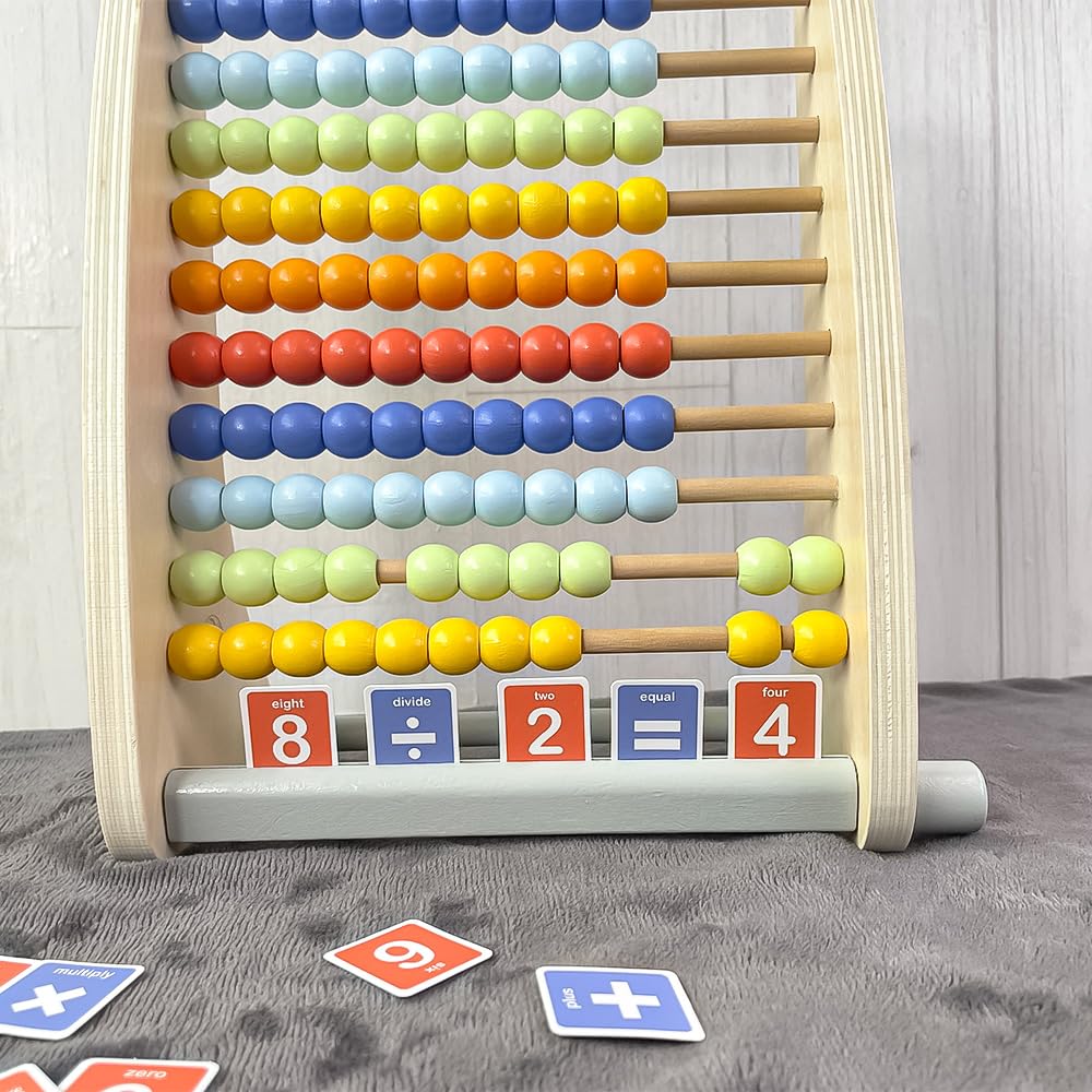 Classic World Abacus a wooden educational toy for counting numbers and suitable for ages 3 and up 100-Bead Abacus, learning, (CL54181)