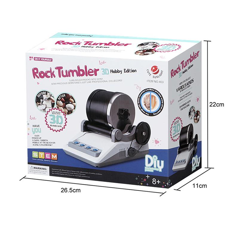 DIY Electric Rock Tumbler Tool 220V Rock Tumbler Kit With Rough Gemstones Polishing Grits For Adult Kids Polishing Machine