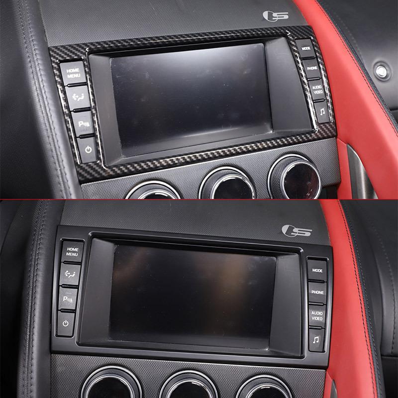 ABS Carbon Fiber/Matte Black For Jaguar F-TYPE 2013-18 Car Center Console Navigation Screen Decorative Frame Sticker Accessories