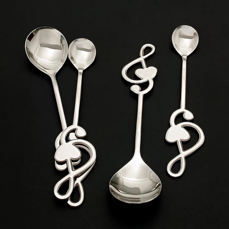 Zhinianhua Stainless Steel Musical Note Heart Spoons Set
