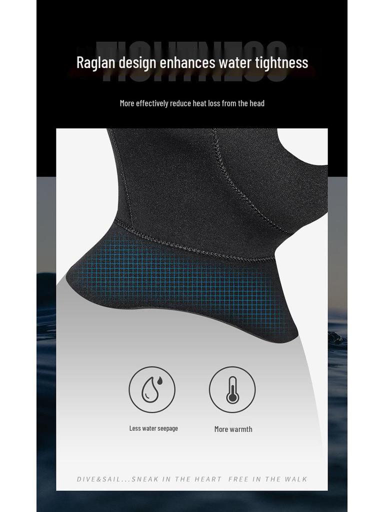 New 3MM Thickened Warm Diving Cap for Men and Women - Winter Swim, Snorkeling, Surfing, Sun Protection, Wetsuit Hood, Facekini.