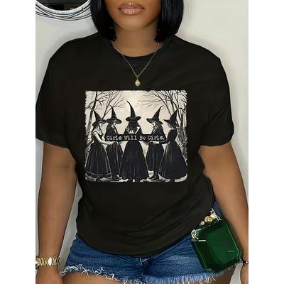 Polyester Women's Short Sleeve Graphic T-Shirt Trendy Print Crew Neck Soft Breathable Summer Casual Daily Top