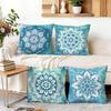 1/4pcs Teal Mandala Cushions Pillowcase Polyester Cushion Cover Throw Pillow Pillowcover Home Car Sofa Decor