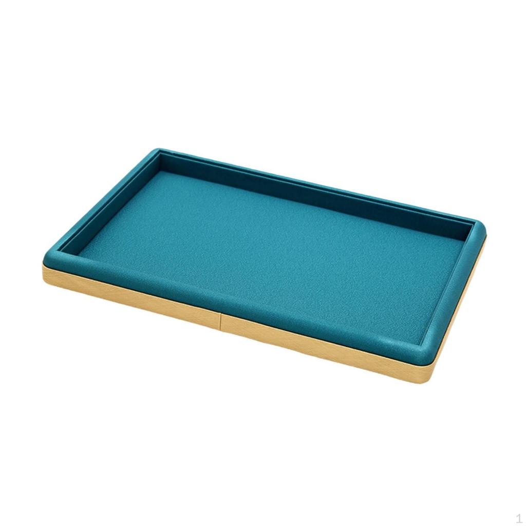 Brushed Leather Jewelry Display Tray, Empty Flat Storage Tray for Cases, Vendors,