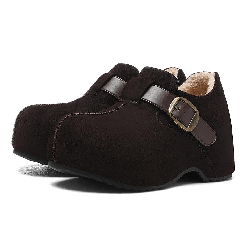 

Casual fleece platform Birkenstock new autumn and winter heightened retro cotton shoes lazy women s shoes snow boots 34