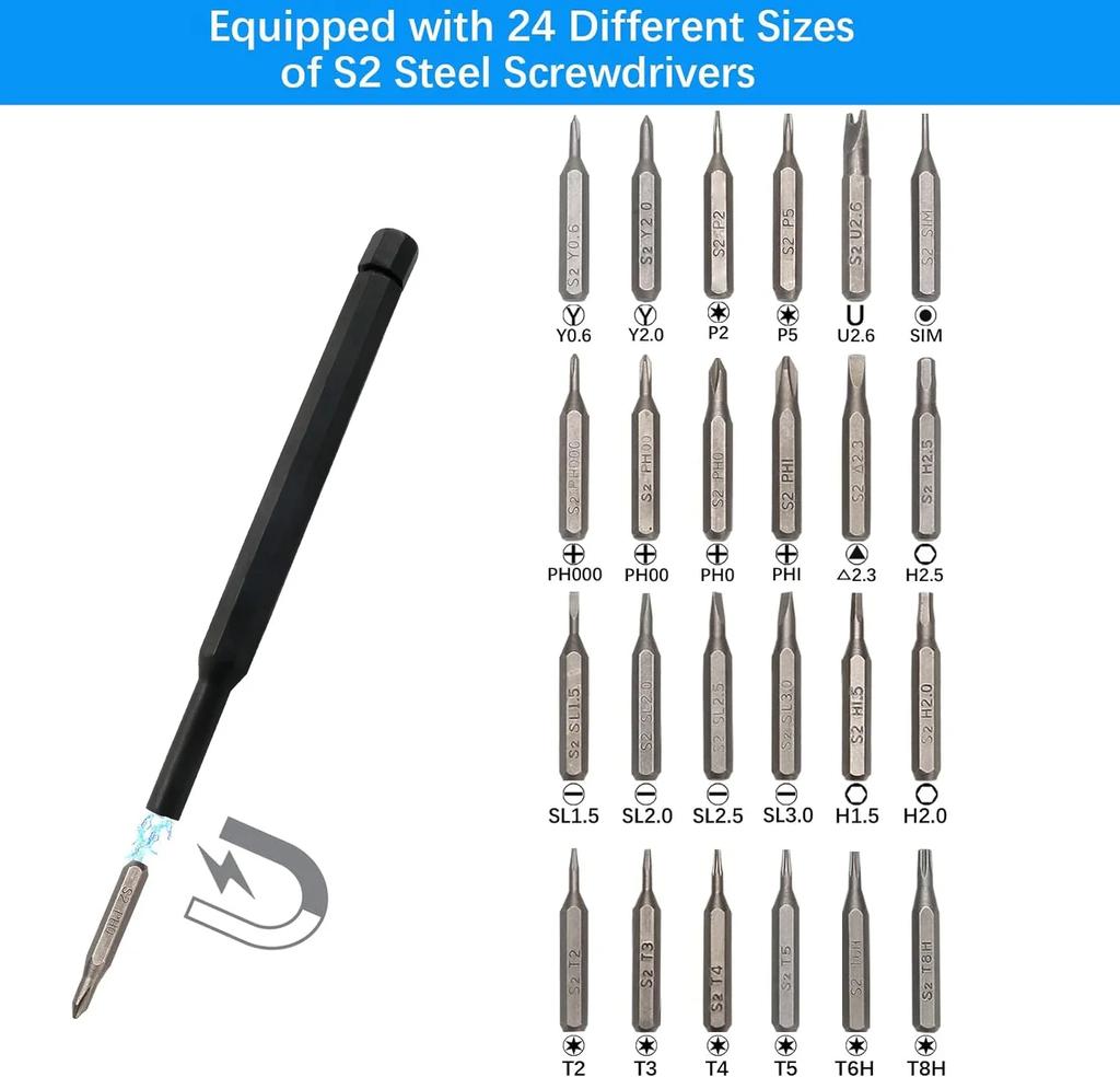 Magnetic Screwdriver Set 25 In 1 Kit Bits Precision Electronics Computer PC Phone Disassembly Multifunctional Maintenance Tool