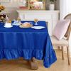 Gold Satin Tablecloth Rectangle Ruffled Table Cover,Ruffle Table Skirt for Kitchen Dining Weddings Dining Table Home Decoration