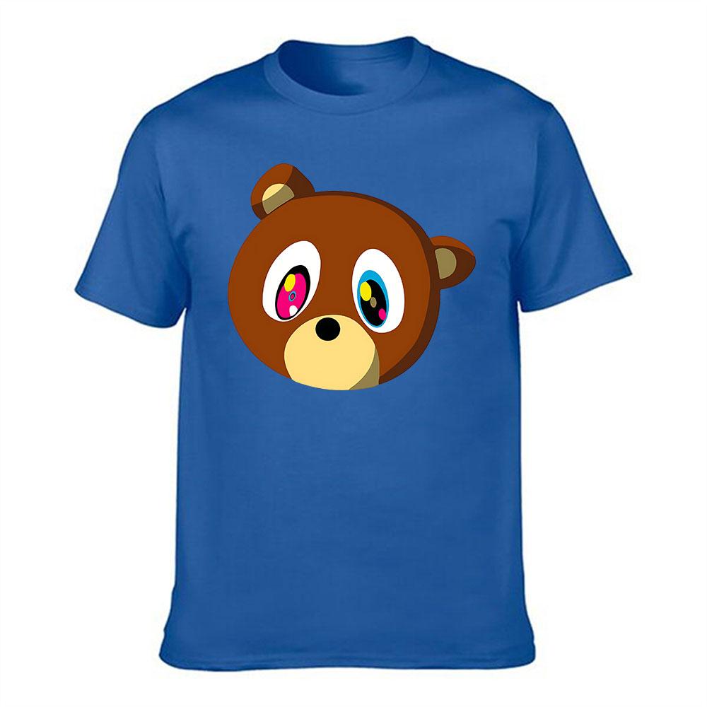 Unisexs Cotton TShirt with Cartoon Bear Graphic Casual Crew Neck Short Sleeve Tee for Daily Wear Streetwear Style Top