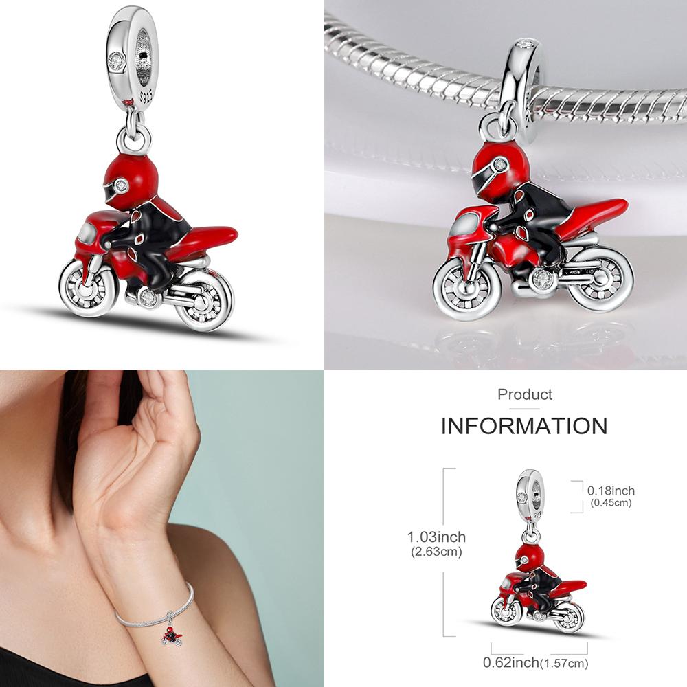 Copper Car Bicycle Series Charms Beads Pendants Fit Original Bracelet Diy For Women Jewelry Gift