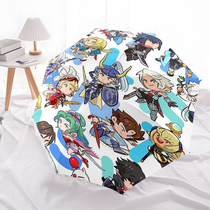 1pc Chibi Characters Outdoor Umbrella - Automatic Opening/Closing - Portable 3-Fold Design - 8-Rib Iron Frame - Perfect Gift for Fans, Travelers,