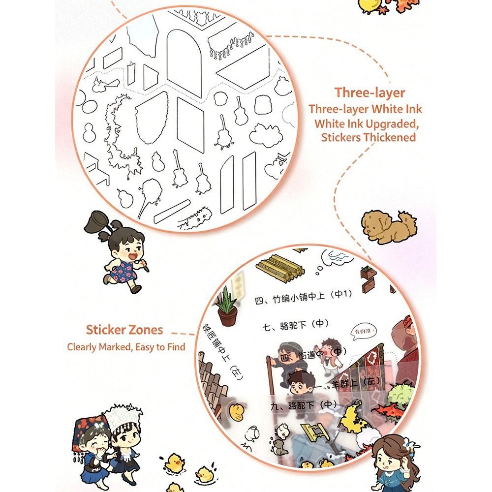 Kawaii Design Landscape Sticker Special Economic Zone DIY Pocket Scene  Home Decoration