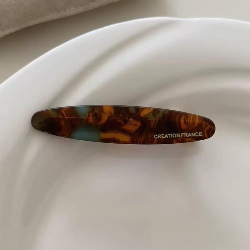 French Style Hair Clip For Women Retro Simple Oval Acetic Acid Barrettes Elegant Girls Hair Clip Exquisite Hair Accessories