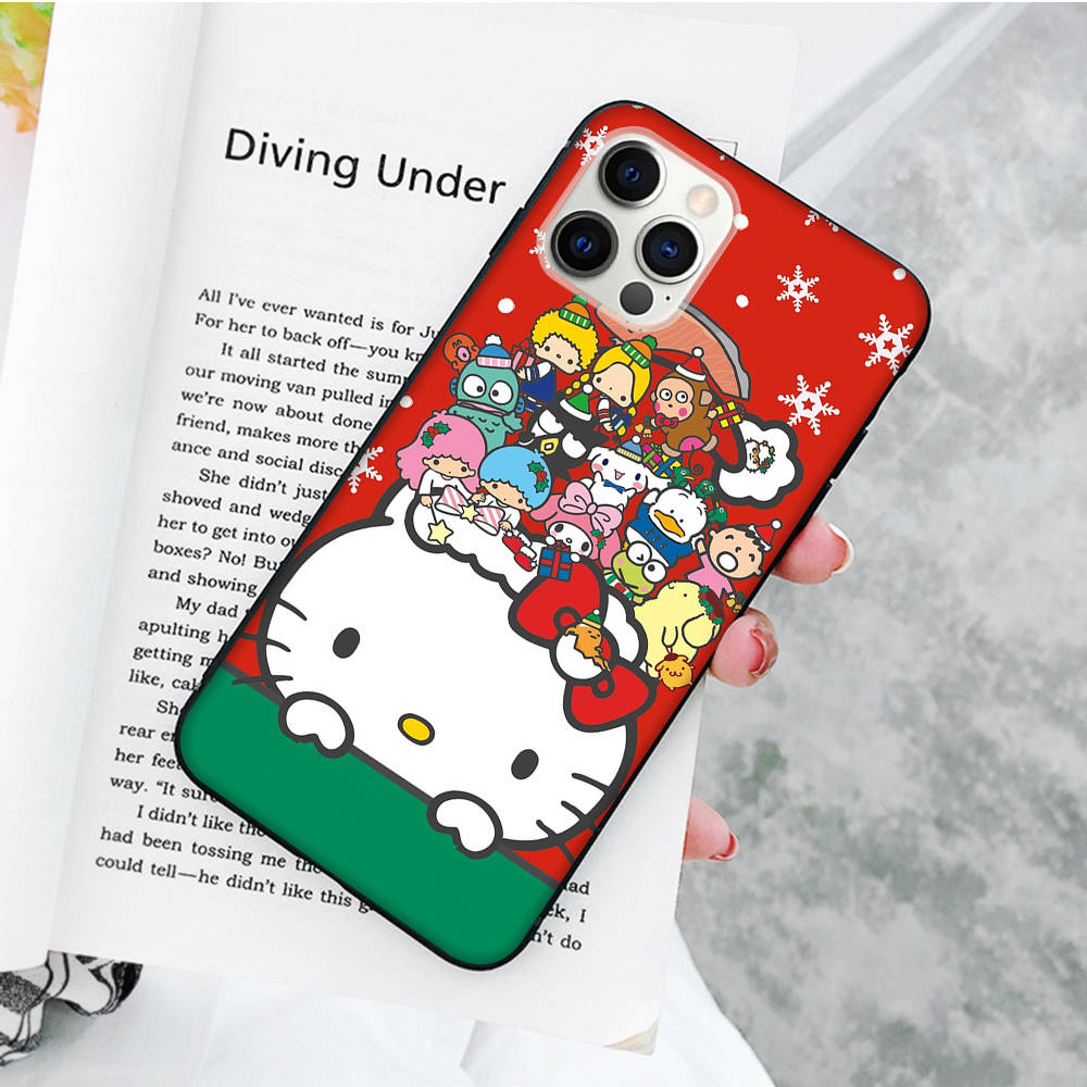 

Чехол JZ10 Sanrio Characters Black Sofe для iPhone 16 15 Plus 14 13 Pro 8 SE XR XS Max P30 Nova 5T Y5P Y6 Y7 Y8P Y9 Realme C30 C33 C31 VIVO Y36 V27 Huawei Y6S 2019 арлекин
