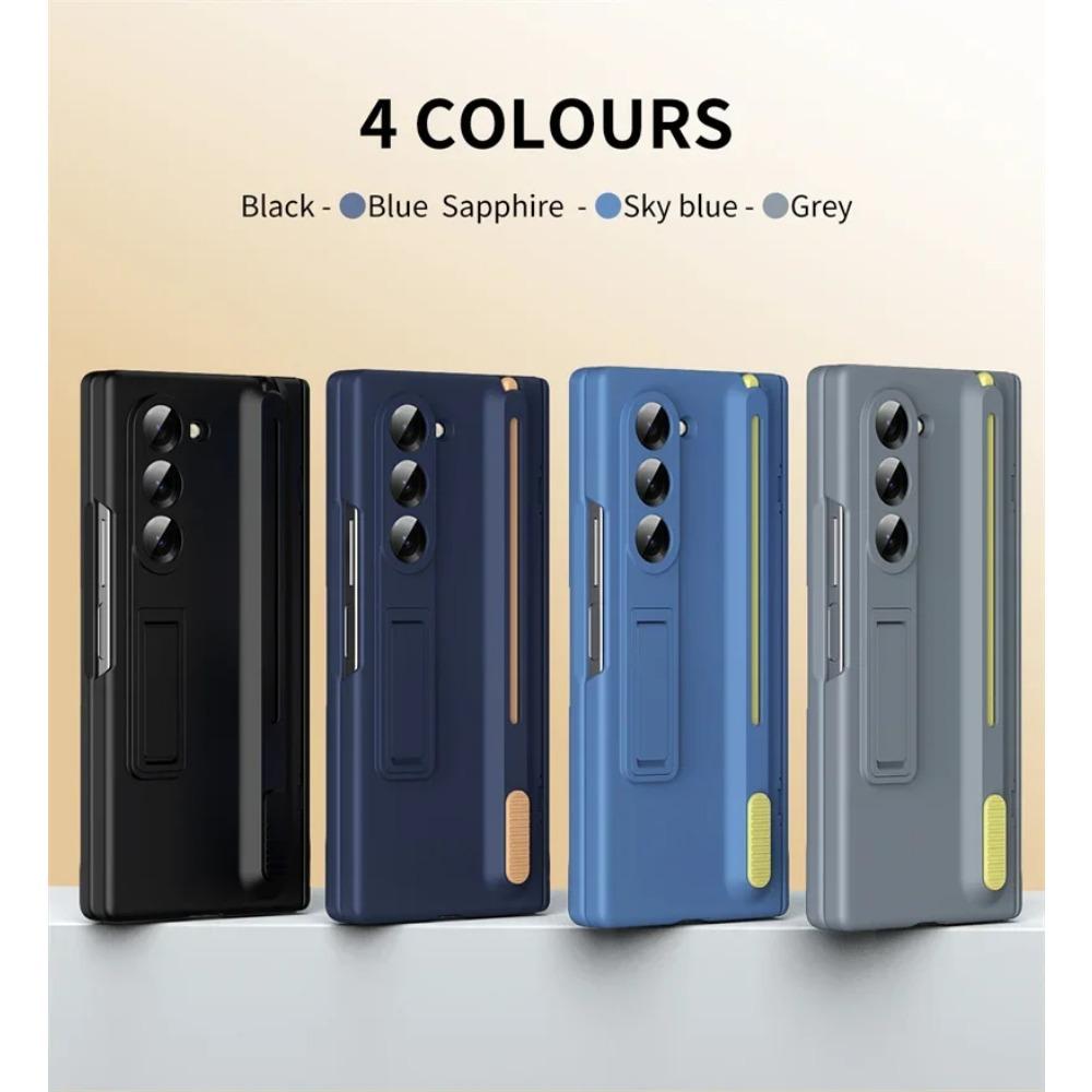 Original Hign Quality Hinge Case For Samsung Galaxy Z Fold 7 6 5 4 3 Touch Pen + Tempered Glass Film Protect Fold Kickstand Case