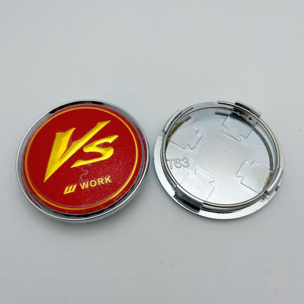 

4pcs JDM 63mm 58mm VS W Work Logo Emblem Badge Car Wheel Center Cap Wheel Hubcap Rims Dust Cover M592 Car Styling Accessories VS W Work Badge&4pcs T63 Wheel Caps