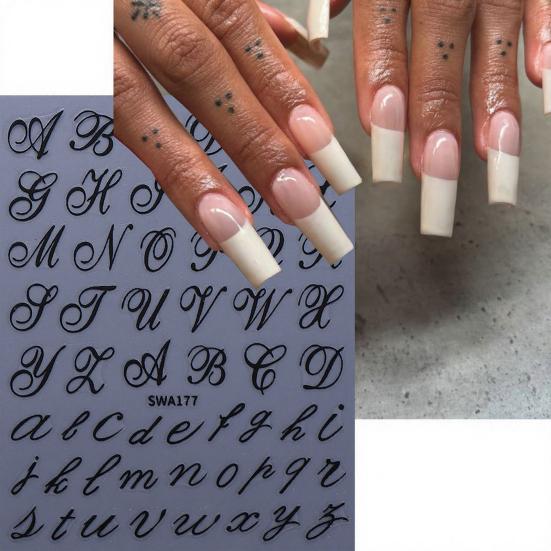 Yousheng English Letter Nail Art Stickers Self-adhesive DIY Alphabet Manicure Decoration Decals Women Nail Accessories for Home