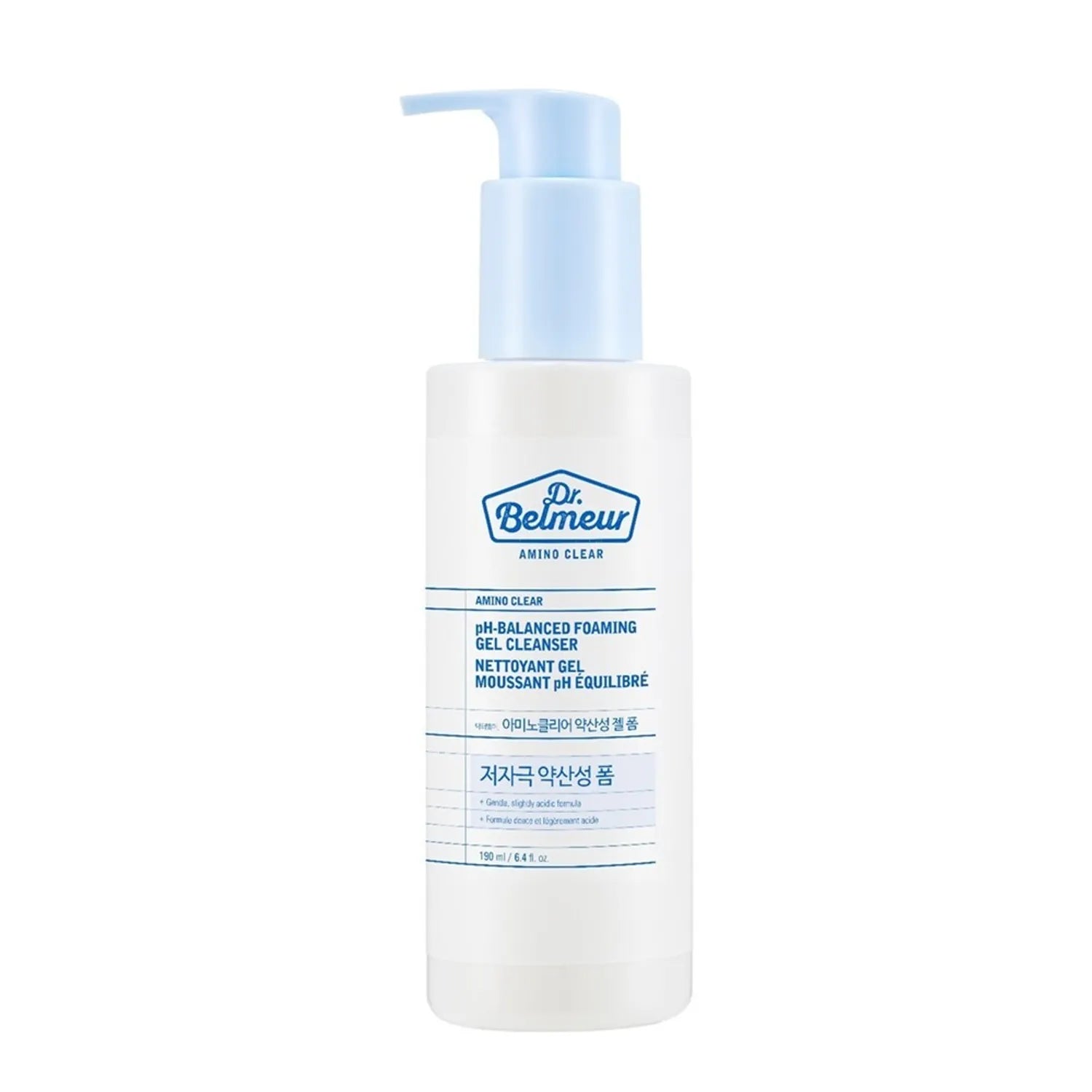 Dr.Belmeur Amino Clear pH-Balanced Foaming Gel Cleanser 190ml | Presenting Hydrated Texture, Brightening, Smoothing Texture 190ml